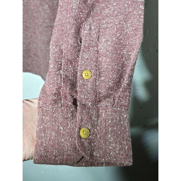 Volcom Mens Maroon Marls Long Sleeve Button Shirt Size XL Fall Winter Casual - Picture 3 of 13